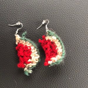 Watermelon crochet earrings
